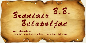 Branimir Belopoljac vizit kartica
